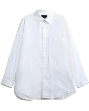 Y-3 Logo Printed Poplin Shirt - White