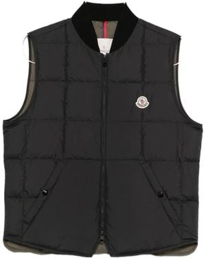 Moncler Elberton Square-Quilted Down Gilet - Black