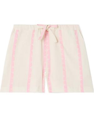 lemlem Striped Satin Shorts - Pink