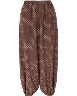 Posse Polka Dot Tapered Trousers - Brown