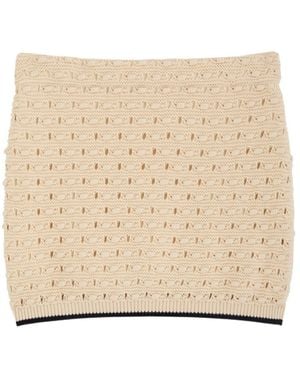 FRAME The Bauble Open-Knit Mini Skirt - Natural