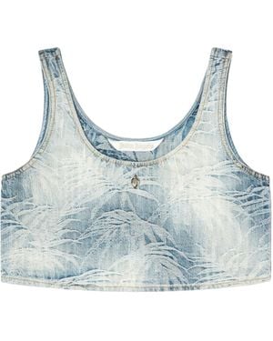 Palm Angels Sleeveless Tops - Blue