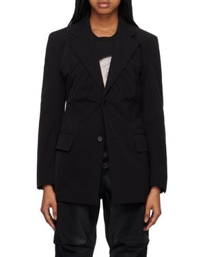 we11done Pleated Suit Coat - Black