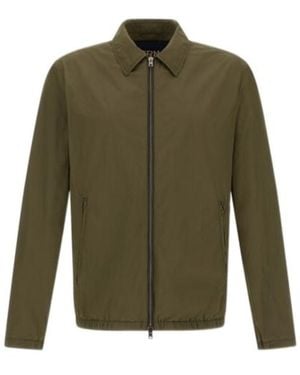 Herno Classic-Collar Shirt Jacket - Green