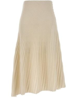 Alaïa Alaïa Elastic Waist Flared Skirt - Natural