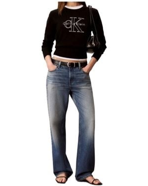 Calvin Klein Logo-Embroidered Jumper - Blue