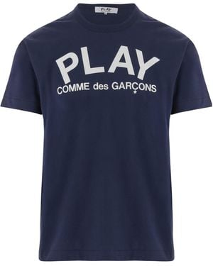 COMME DES GARÇONS PLAY Comme Des Garçons Play Logo Printed T-Shirt - Blue