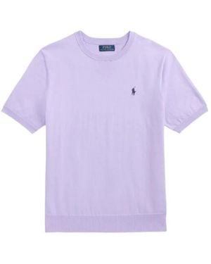 Polo Ralph Lauren Pony-Embroidered Fine-Knit Jumper - Purple