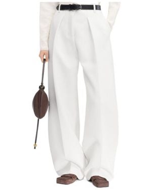 Jacquemus The Ovalo Curved Leg Pants - White