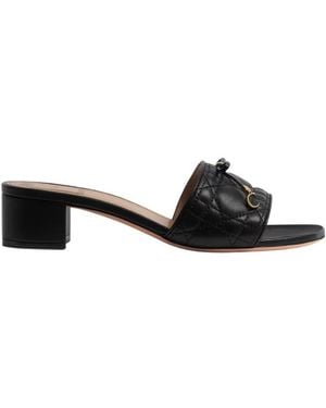 Dior Cannage Heeled Slide - Black