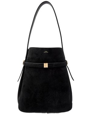 TOTEME Suede Bucket Bag - Black