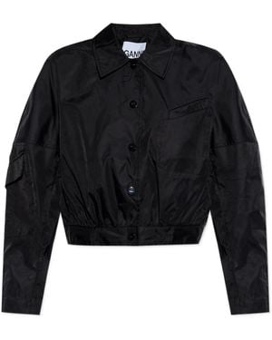 Ganni Jacket With Pockets - Black
