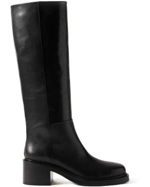 Aeyde Taito Leather Knee Boots - Black