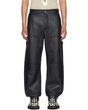 Bottega Veneta Cargo Leather Trousers - Black