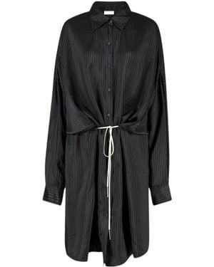 Dries Van Noten Long-Sleeved Shirt Dress - Black