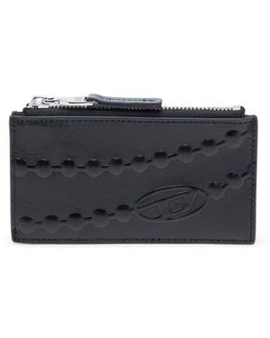 DIESEL Embossed Zip Card Case - Blue