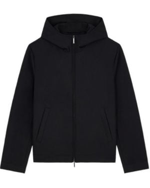Emporio Armani Blouson Jacket Seersucker With Down And Feather Padding - Blue
