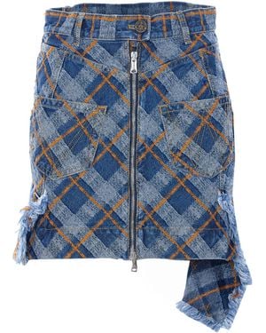 Vivienne Westwood Zip-Front Mini Skirt - Blue