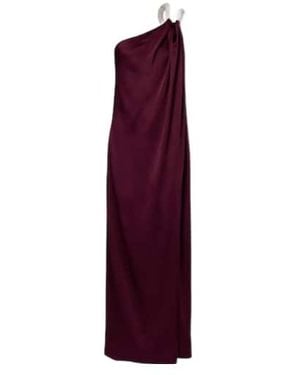 Stella McCartney One-Shoulder Satin Gown - Purple