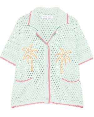 Maison Labiche Short-Sleeved Cardigan - Blue