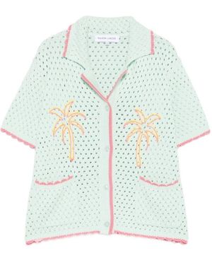 Maison Labiche Short-Sleeved Cardigan - Blue