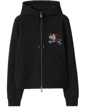 Burberry Ekd Cotton Zip Hoodie - Black