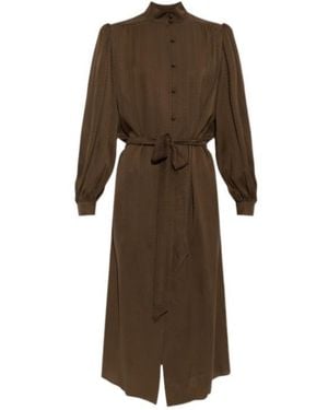 Valentino Long-Sleeved Dress - Brown