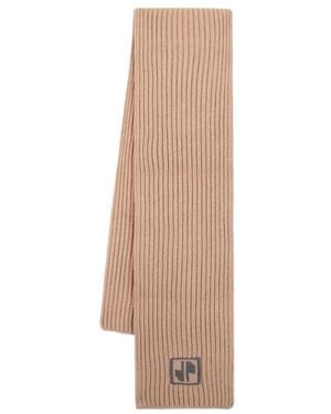 Patou Logo Intarsia Knit Scarf - Natural