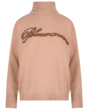 Blumarine Logo-Intarsia Sweater - Orange