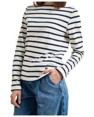 Semicouture Carmelita Striped Long-Sleeve Top - White