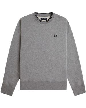 Fred Perry Oversized Tipped Sweatshirt - Gray