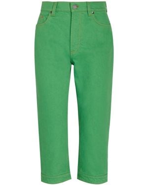 Versace Slim-Leg Capri Jeans - Green