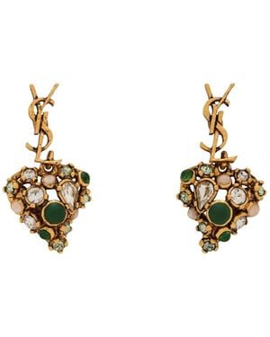Saint Laurent Brass Drop Earrings - Metallic