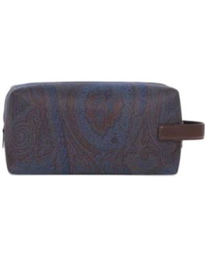 Etro Essential Medium Jacquard Pouch - Blue