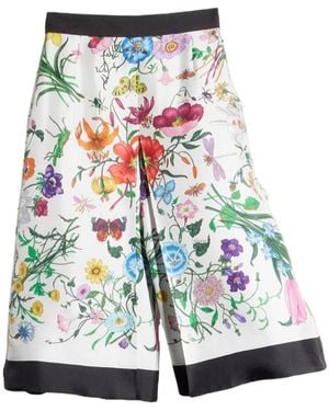 Gucci Printed Silk Pants - Red