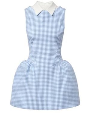 ShuShu/Tong Gingham Cotton Minidress - Blue