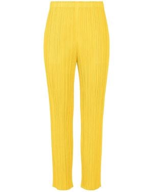 Pleats Please Issey Miyake Pleats Please Issey Miyake Pleated Straight Trousers - Yellow