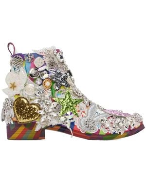 Comme des Garçons Patterned Ankle Boots - Natural
