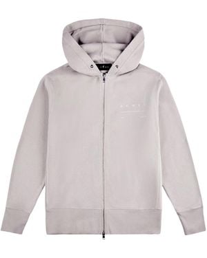 Hogan Logo-Printed Zipped Hoodie - White