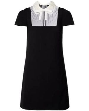 Self-Portrait Bow-Detail Crêpe Minidress - Black