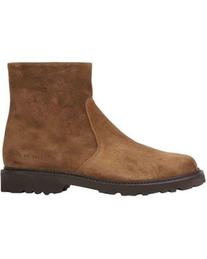 Common Projects Round Toe Ankle Boots - Brown