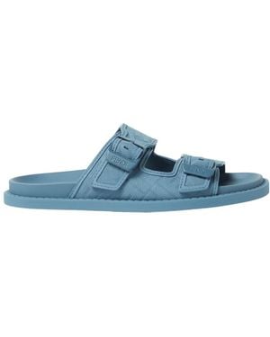 Fendi Light Nubuck Leather Sandals - Blue