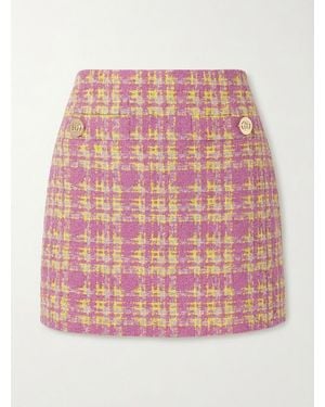 Gucci Tweed Button Detailed Skirt - Pink