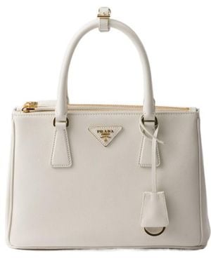Prada Galleria Medium Leather Bag - Natural