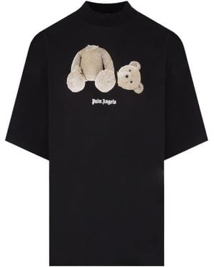 Palm Angels Logo-Print Short-Sleeve T-Shirt - Black