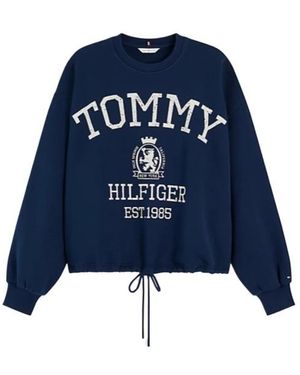 Tommy Hilfiger Sweatshirt Varsity Crest Modern - Blue