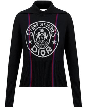 Dior Alps Stand-Collar Sweater - Black