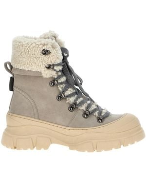 Brunello Cucinelli Lacing Short Boots - Natural