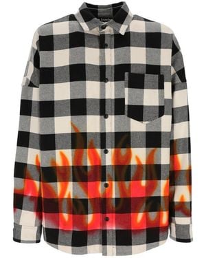 Palm Angels Checked Long-Sleeved Shirt - Multicolour