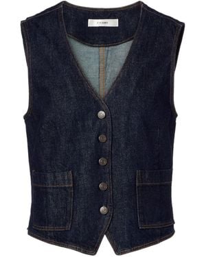 FRAME V-Neck Denim Vest - Blue